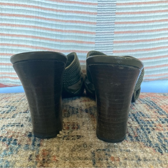 VTG Yves Saint Laurent Green Wedge Heels Size 9 - Picture 6 of 7